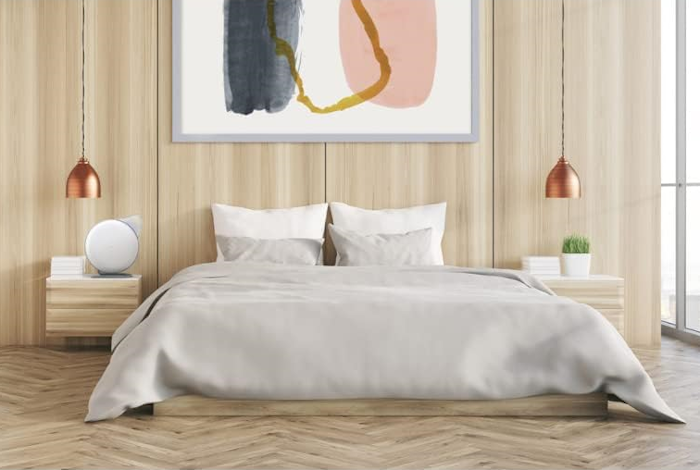 Air purifier in bedroom in the morning