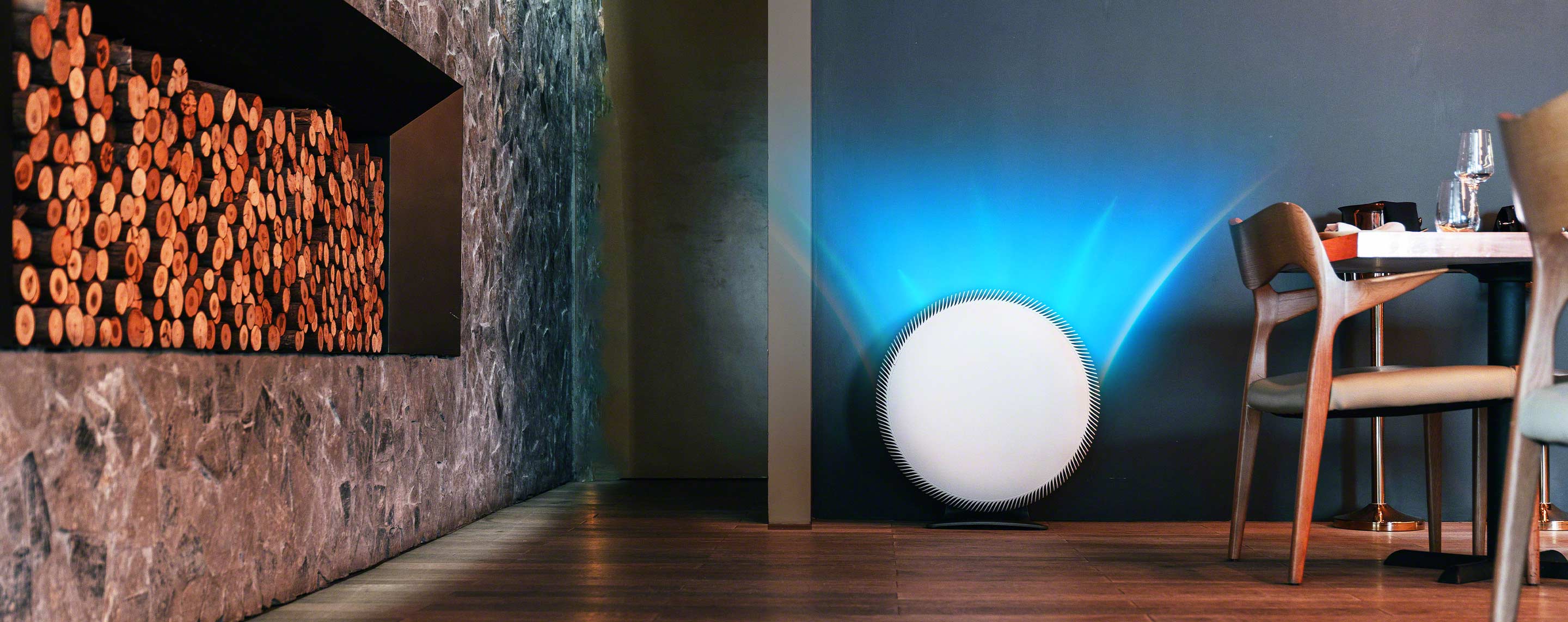 Air purifier in dining room